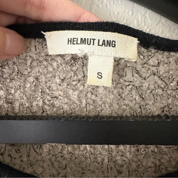 Helmut Lang Flecked Bouclé Pullover size S Black Beige Sweater Knit Asymmetrical - Picture 2 of 10
